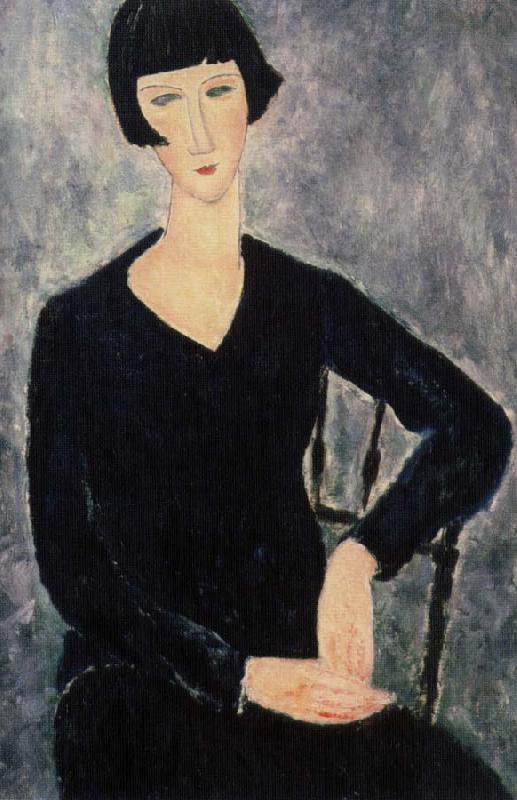 Amedeo Modigliani sittabde kvinna i blatt Germany oil painting art